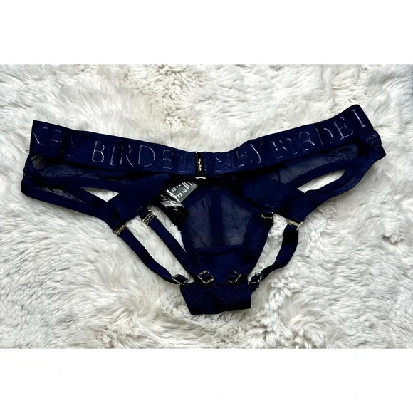 RARE🔥 Honey Birdette ELVIS💙 Navy Blue Backless Brief XS